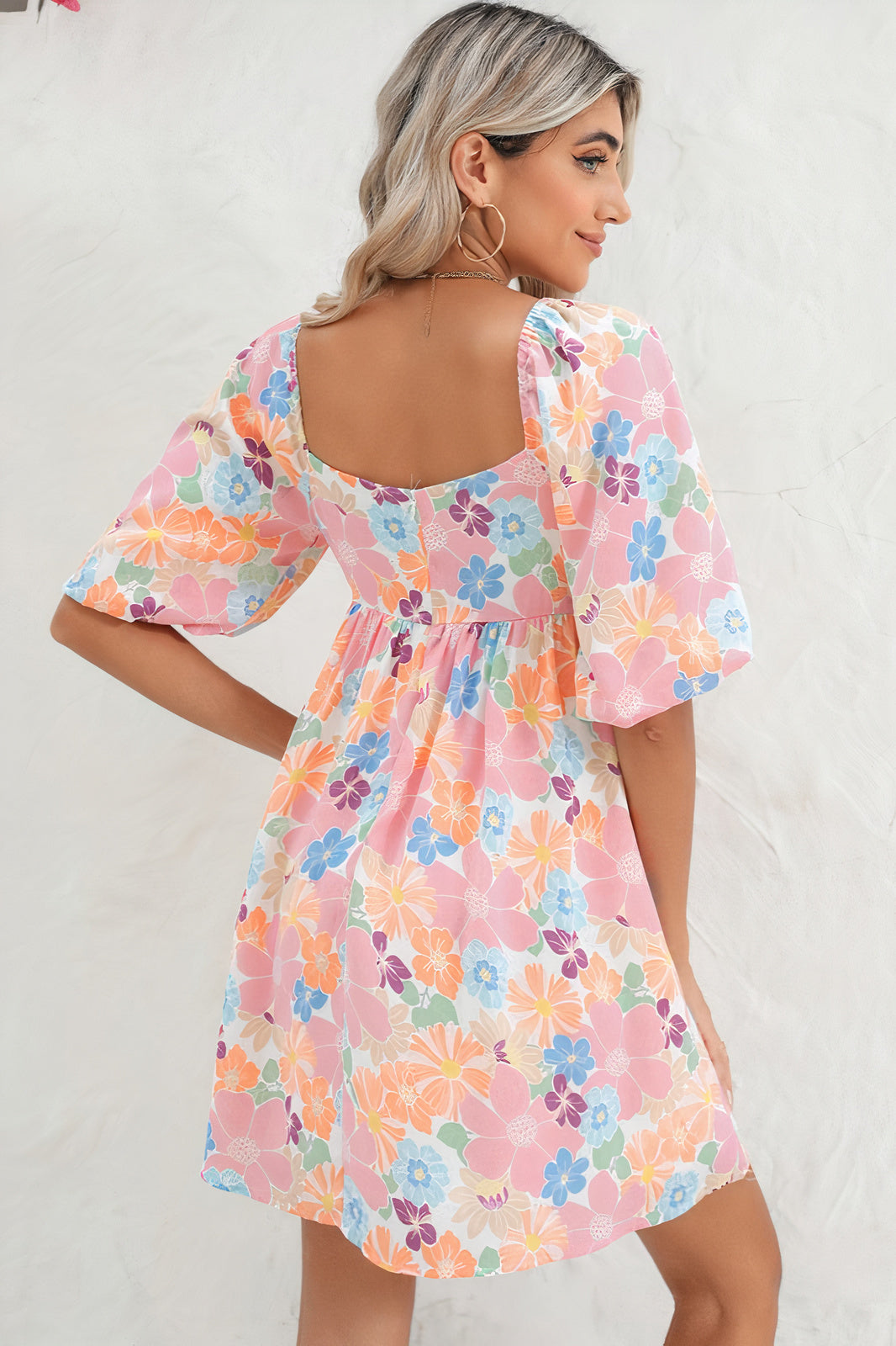 Cora Bubble Sleeve Floral Dress