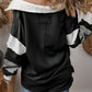 Seia Striped & Color Blocked Collar Sweatshirt