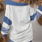 Seia Striped & Color Blocked Collar Sweatshirt