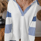 Seia Striped & Color Blocked Collar Sweatshirt