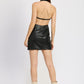 Leena Leather Mini Dress