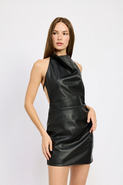 Leena Leather Mini Dress