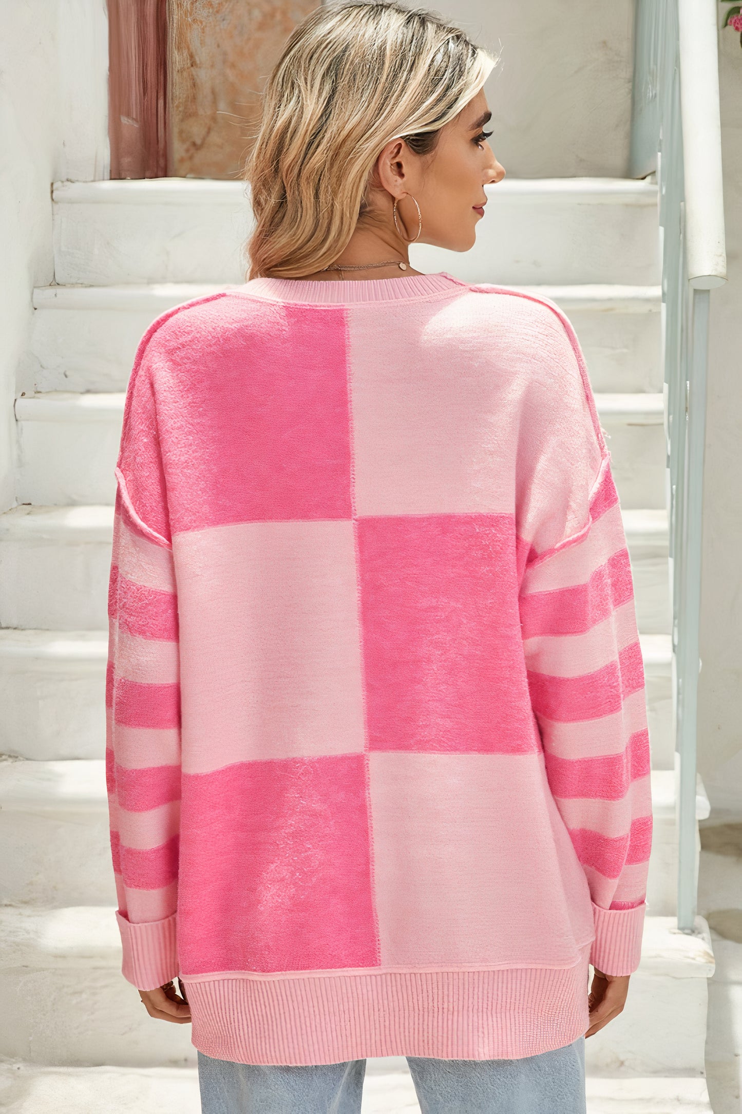 Checkered Pink Sweater