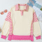 Women Colorblock Patchwork Collared Sweatshirts