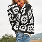 Two-Tone Granny Square Crochet Cardigan