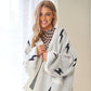 Lightning Bolt Oversized Open Sweater Cardigan