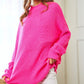 Solid Mock Neck Long Sleeve Knit Sweater