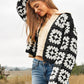 Two-Tone Granny Square Crochet Cardigan