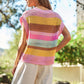 Crochet Multi Striped Knit Vest