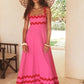 Contrast Trim Square Neck Sun Dress