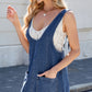 Scoop Neck Denim Overall Dress with Pockets