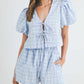 Plaid Puff Sleeve Set