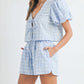 Plaid Puff Sleeve Set