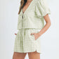 Plaid Puff Sleeve Set