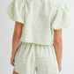 Plaid Puff Sleeve Set