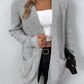 Open Front Waffle Knitted Cardigan