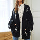 Lightning Bolt Oversized Open Sweater Cardigan