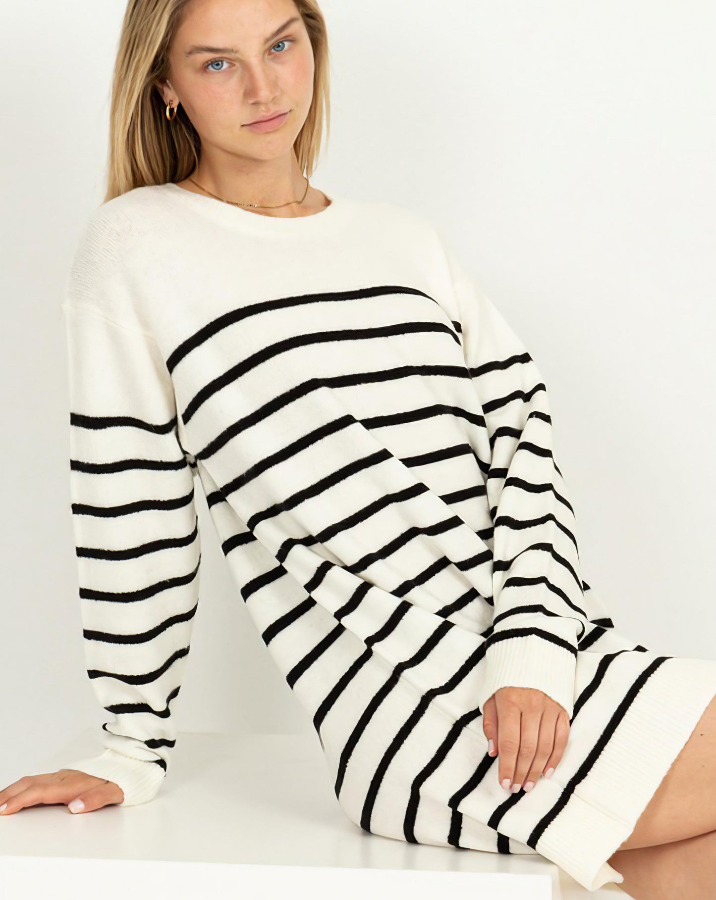 Casually Chic Striped Sweater Dress