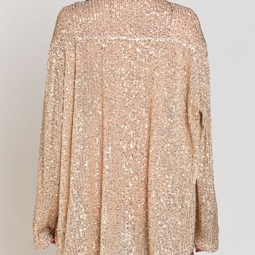 Sequin Button Up