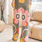 Flower Printed Casual Cozy Full Long Wide Pants