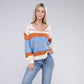 Striped pattern Knit  V Neck Sweater