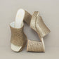 Crystal Sparkling Platform Slide - GOLD