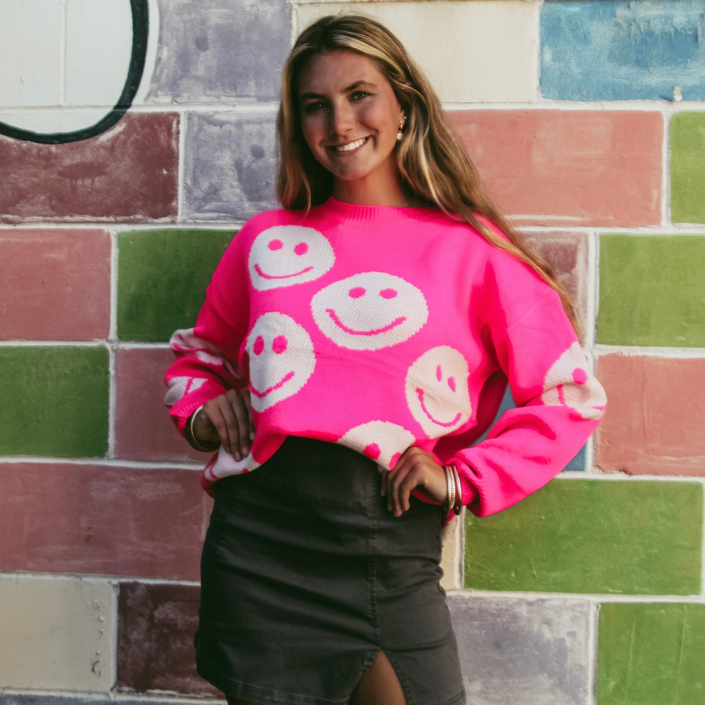 The Lola Pink Smile Sweater