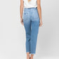 Distressed Raw Hem Mom Jeans